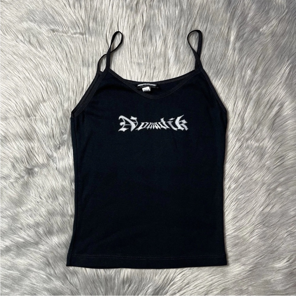 Vintage Y2K Nomadik Clothing Young Women’s Black Logo Tank
